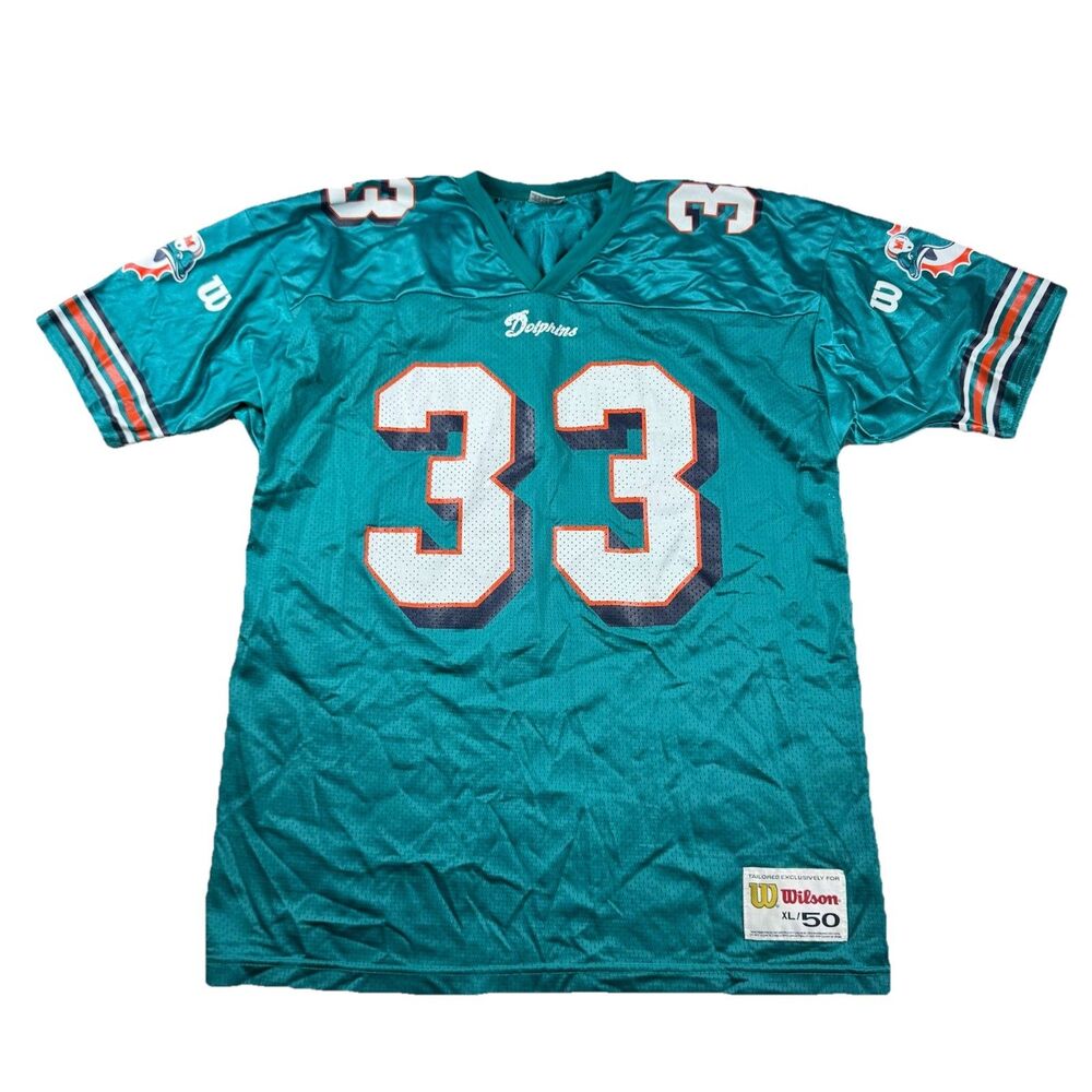 Vintage Wilson Kareem Abdul Jabbar Miami Dolphins NFL Football Jersey Size XL
